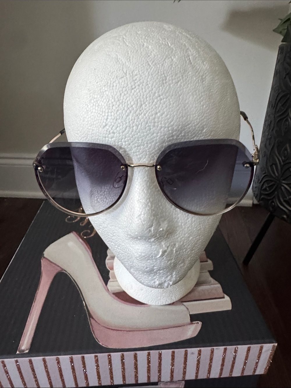 H by Halston Women's Oversized Gradient Purple-Gray Sunglasses